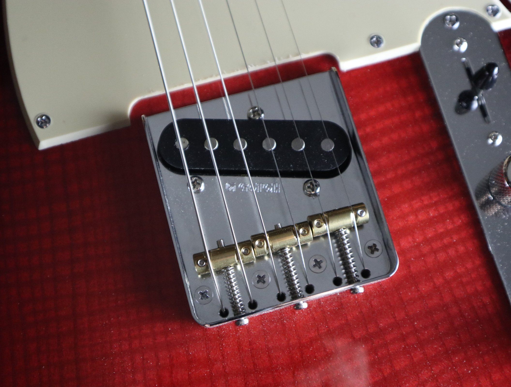 Gordon Smith Classic T "Custom" Trans Red Flame Maple Neck, Electric Guitar for sale at Richards Guitars.