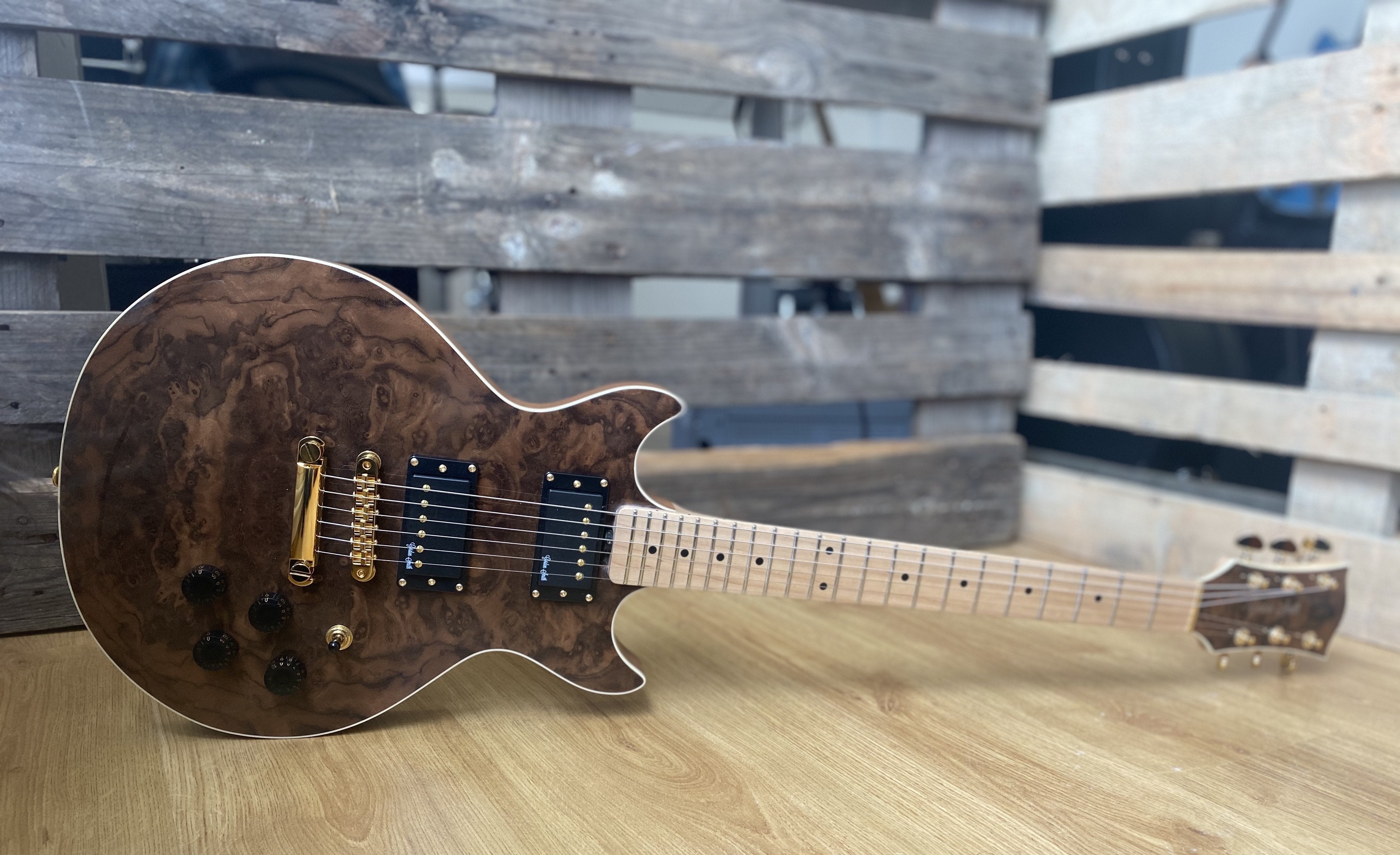 Gordon Smith GS Deluxe Burled Walnut Custom, Electric Guitar for sale at Richards Guitars.