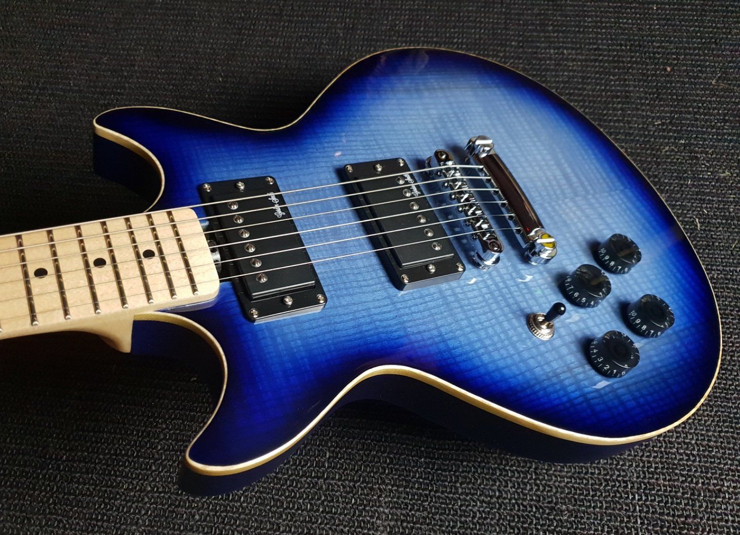Gordon Smith GS Deluxe Trans Blue Maple Neck Left Handed, Electric Guitar for sale at Richards Guitars.