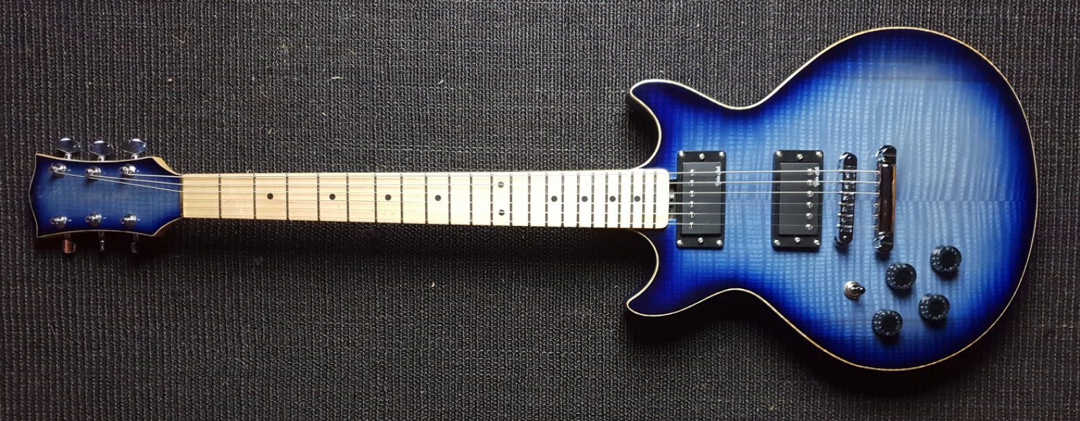 Gordon Smith GS Deluxe Trans Blue Maple Neck Left Handed, Electric Guitar for sale at Richards Guitars.