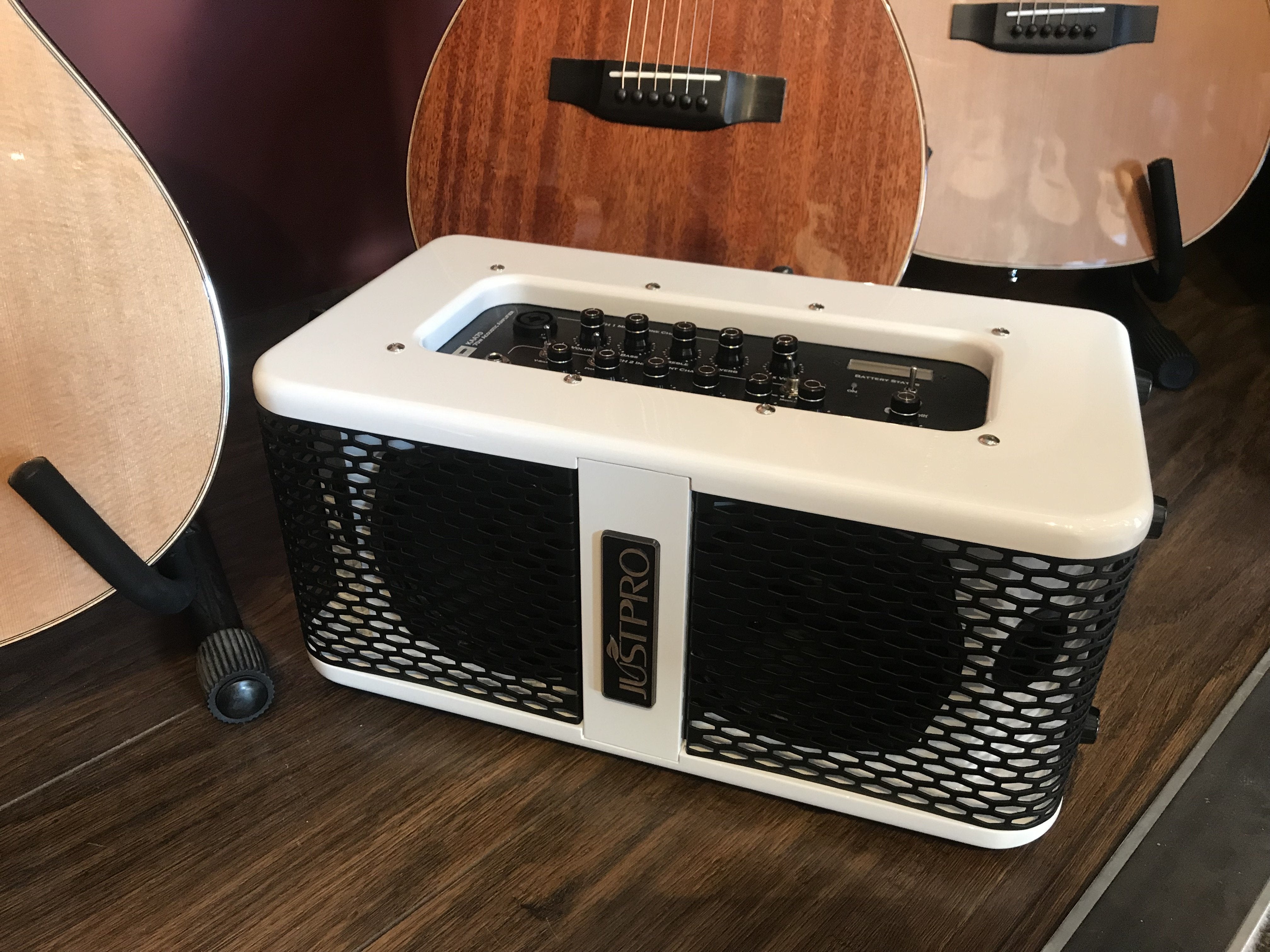 Kinsman KAA70 Twin Channel Busking Amp With Bluetooth - Quality Reverb, Chorus & Long Battery Life, Amplification for sale at Richards Guitars.