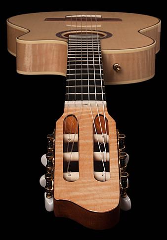 LA PATRIE Arena Flame Maple CW Crescent II with Bag, Electro Nylon Strung Guitar for sale at Richards Guitars.