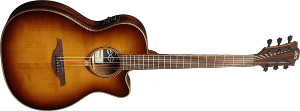 LAG TRAMONTANE 118 T118ASCE-BRS AUDITORIUM SLIM CUT ELECTRO BROWN SHADOW, Electro Acoustic Guitar for sale at Richards Guitars.