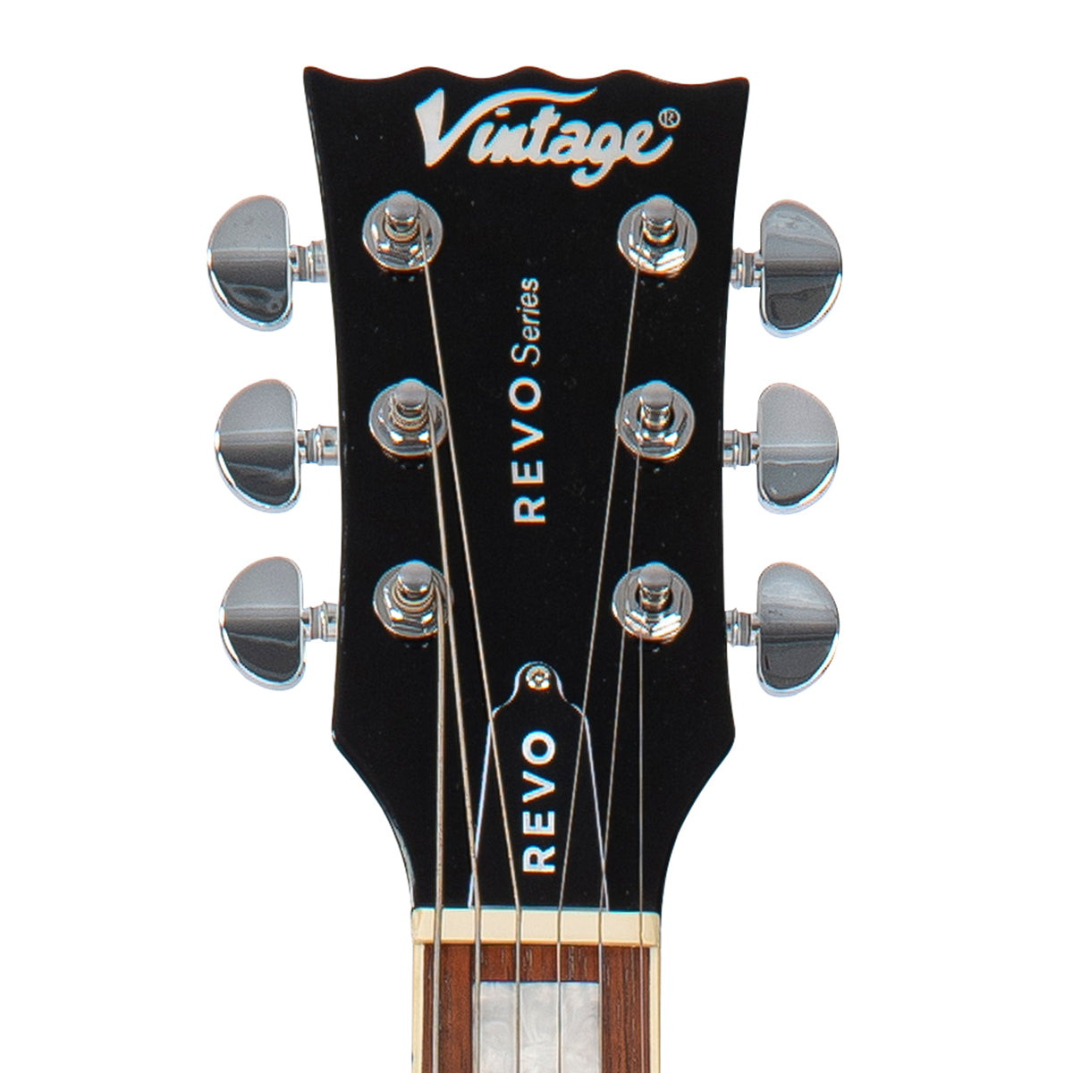 Vintage REVO Series 'Custom Supreme' Semi-Acoustic Guitar ~ Arctic White, Electric Guitars for sale at Richards Guitars.
