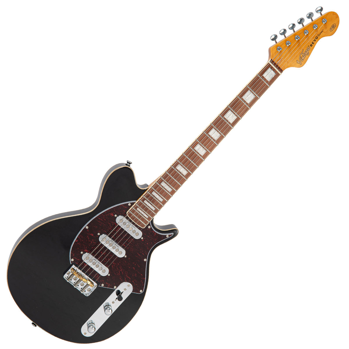 Vintage REVO Series 'Vision' Electric Guitar ~ Boulevard Black, Electric Guitars for sale at Richards Guitars.