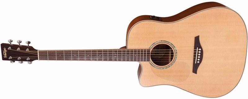 Vintage* LVEC501N Electro Acoustic, Electro Acoustic Guitar for sale at Richards Guitars.