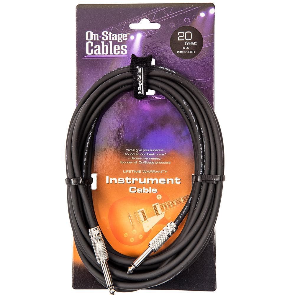 On-Stage Instrument Cable ~ 20ft/6m, Accessory for sale at Richards Guitars.