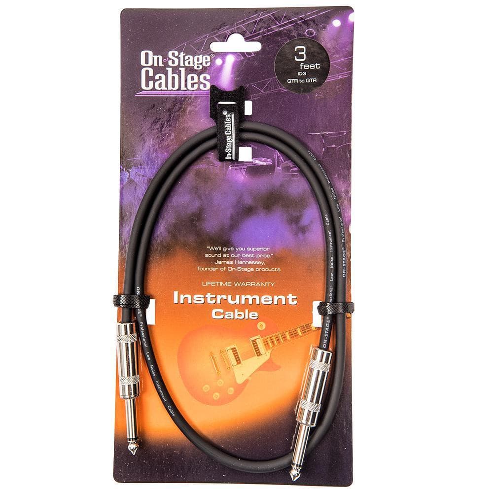 On-Stage Instrument Cable ~ 3ft/1m, Accessory for sale at Richards Guitars.