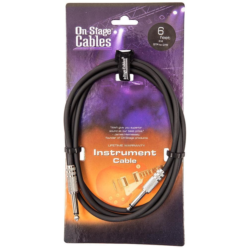 On-Stage Instrument Cable ~ 6ft/2m, Accessory for sale at Richards Guitars.