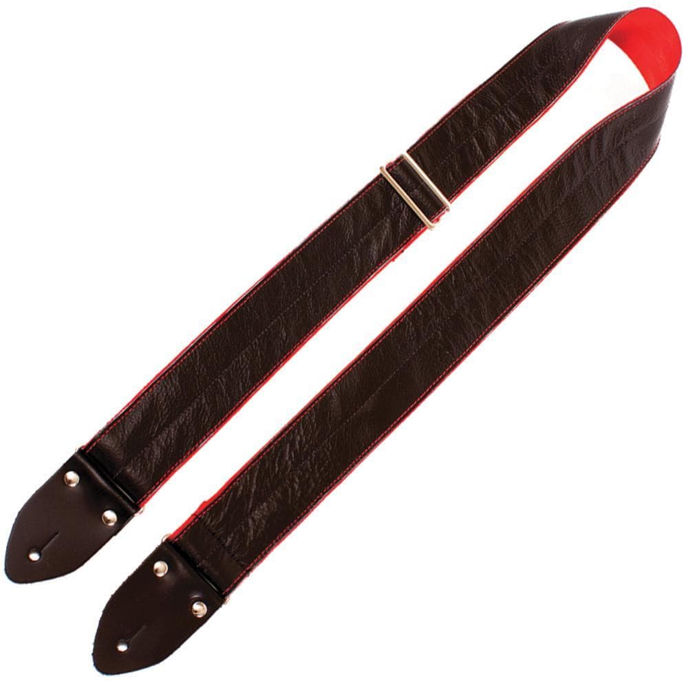 Perri's Easy Slide Leather Strap ~ Black w/Silver Seatbelt Backing, Accessory for sale at Richards Guitars.
