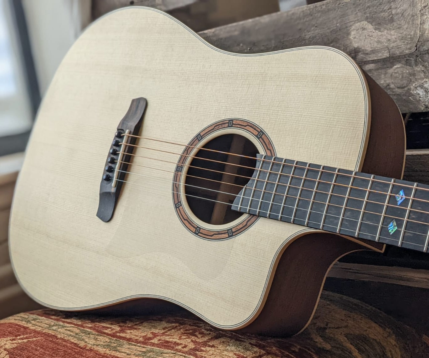 Dowina Walnut (SOL) Dreadnought Cutaway, Acoustic Guitar for sale at Richards Guitars.