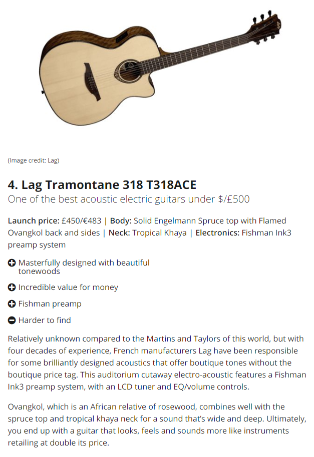 LAG TRAMONTANE 318 T318A AUDITORIUM, Acoustic Guitar for sale at Richards Guitars.