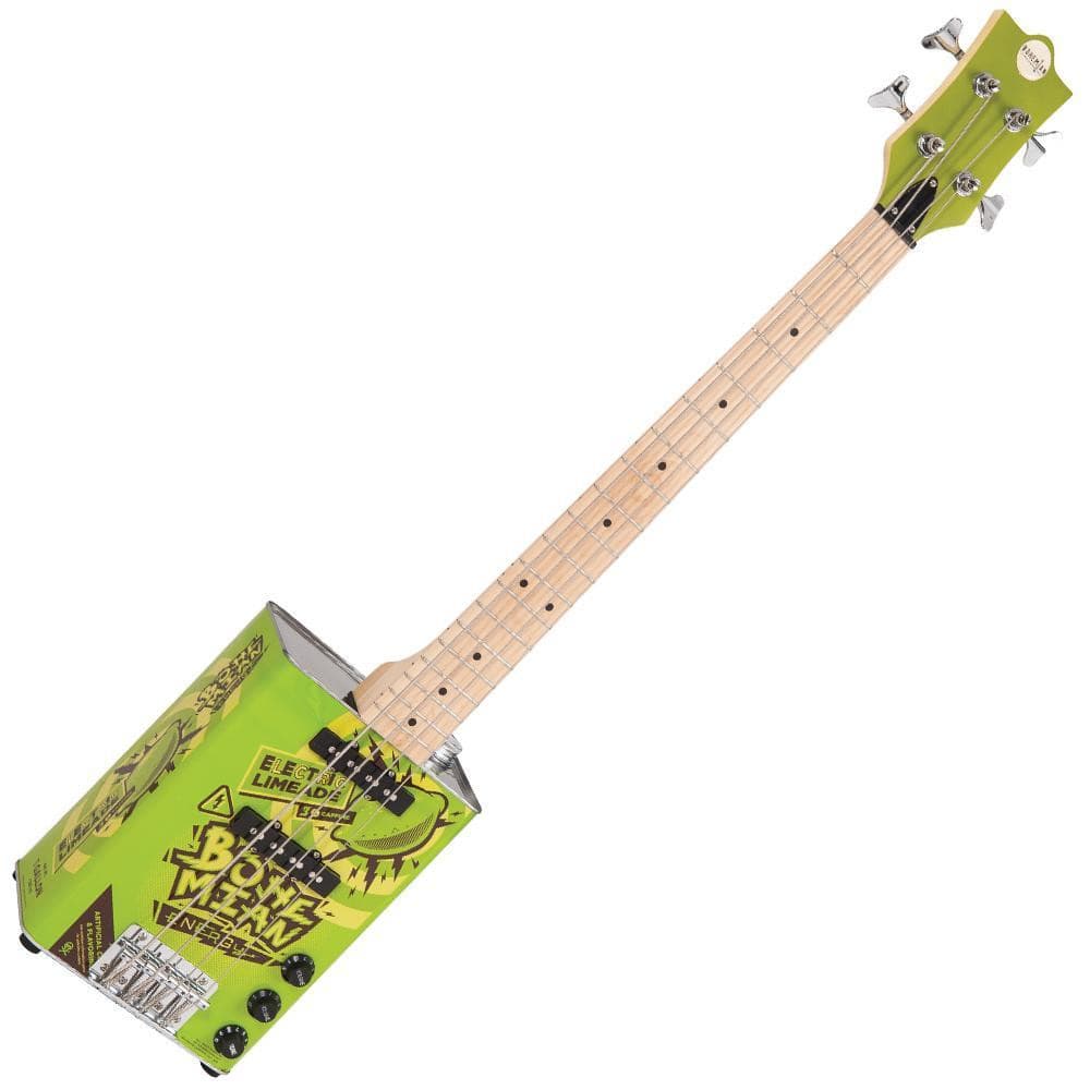 Bohemian Oil Can Bass Guitar ~ Electric Limeade, Bass Guitar for sale at Richards Guitars.
