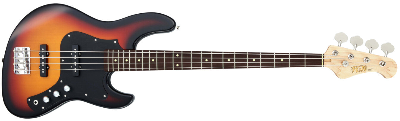 FGN Bass Boundary Mighty Jazz BMJR 3-Tone Sunburst With Gig Bag, Bass Guitar for sale at Richards Guitars.