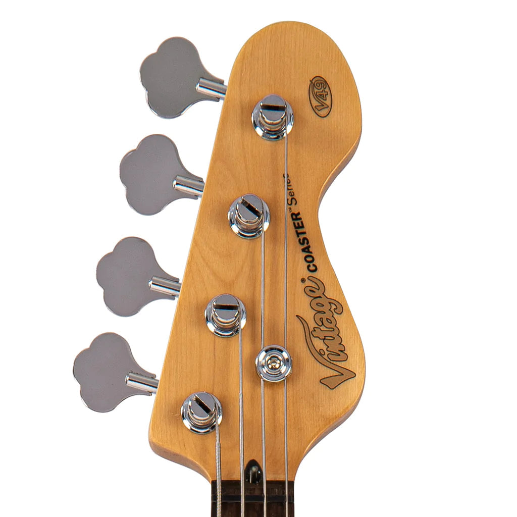 Vintage V49 Coaster Series Bass Guitar ~ Vintage White, Bass Guitar for sale at Richards Guitars.