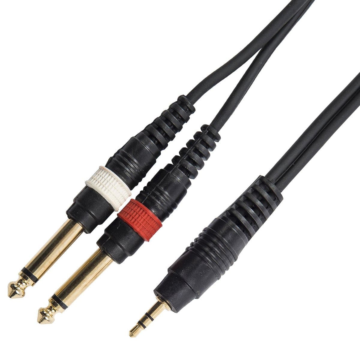 Kinsman Standard Soundcard Cable - 3.5mm Stereo/2 x 6.35mm Mono - 10ft/3m, Cables, Microphones & Headphones for sale at Richards Guitars.