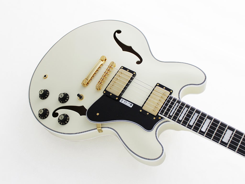 FGN Masterfield, Electric Guitar, Antique White (AWH) MSAHPC With Hard Case, Electric Guitar for sale at Richards Guitars.