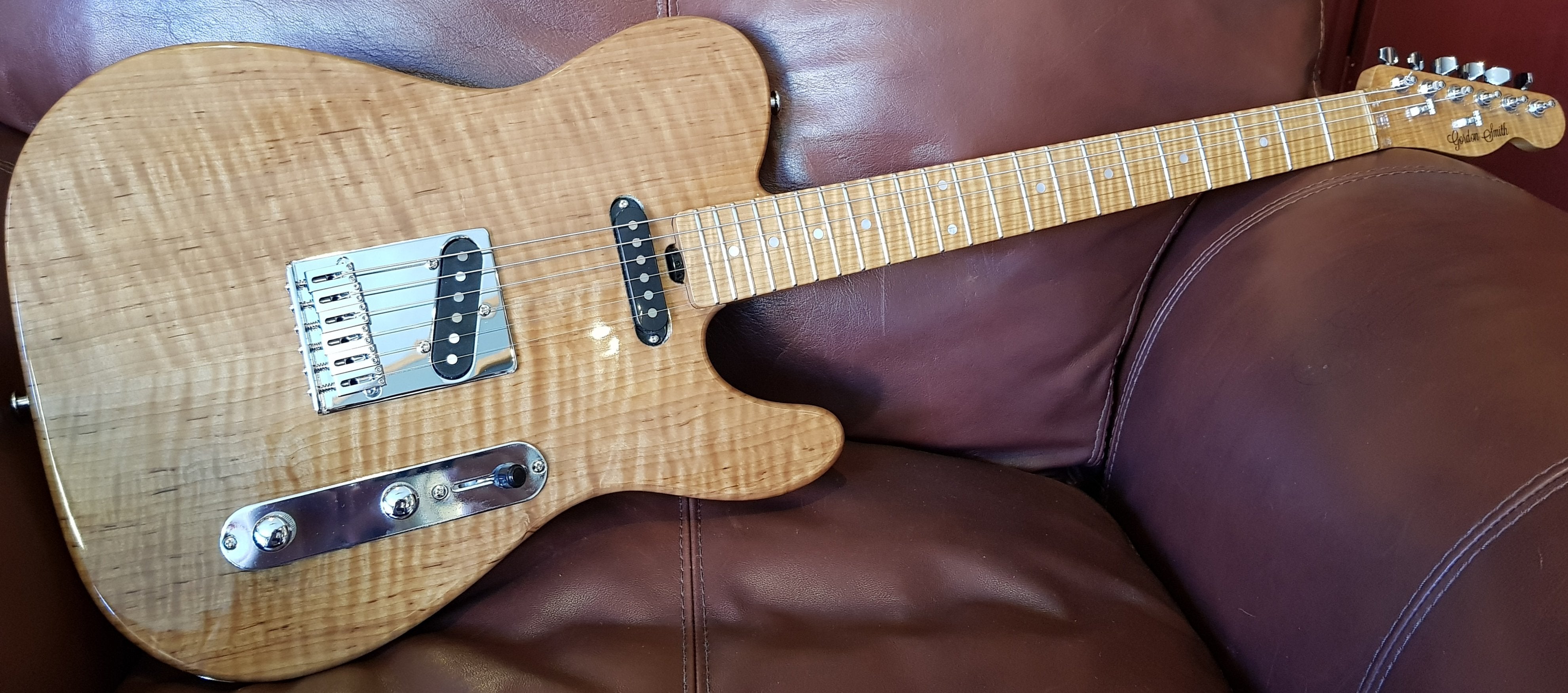 Gordon Smith Classic T Solid Figured Alder With AAAAA Honey Roasted Flame Maple Neck, Electric Guitar for sale at Richards Guitars.