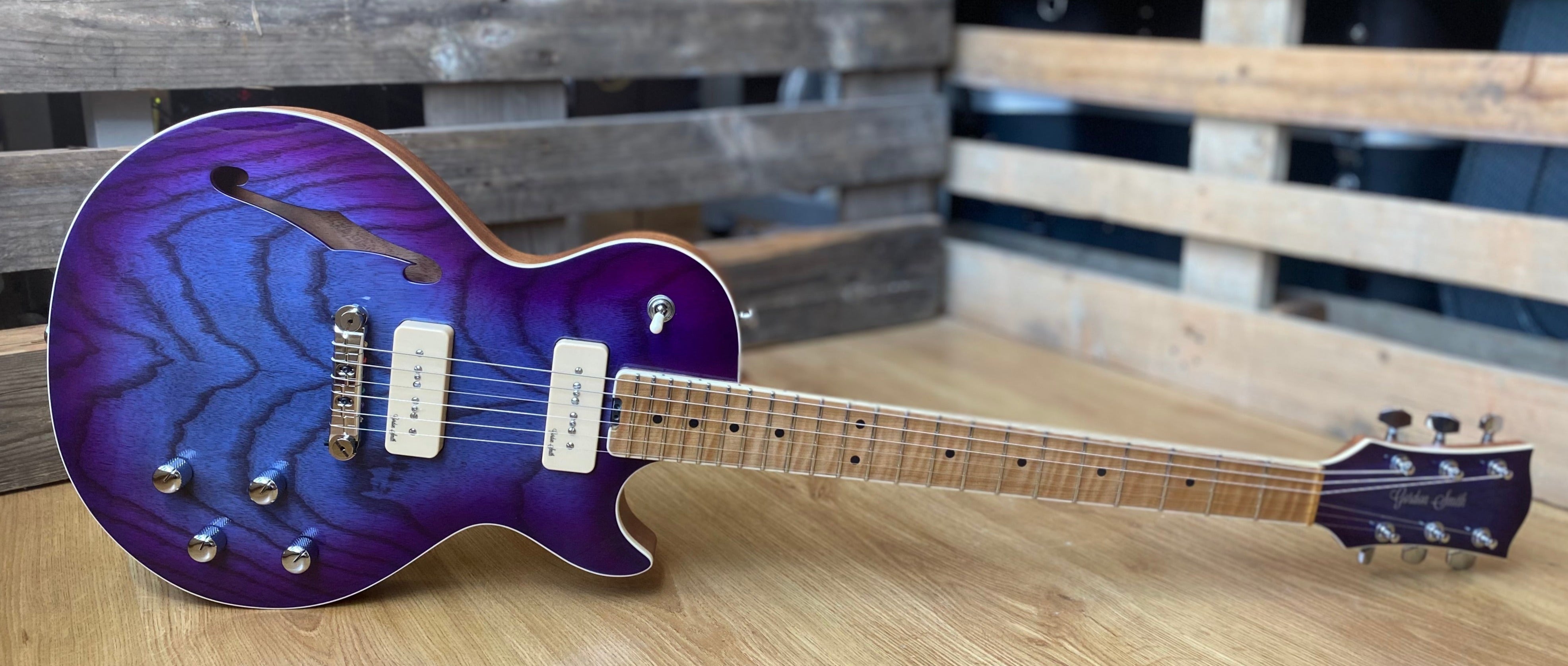 Gordon Smith GS Deluxe Semi Solid 60 Swamp Ash Top Custom Blueberry Burst, Electric Guitar for sale at Richards Guitars.