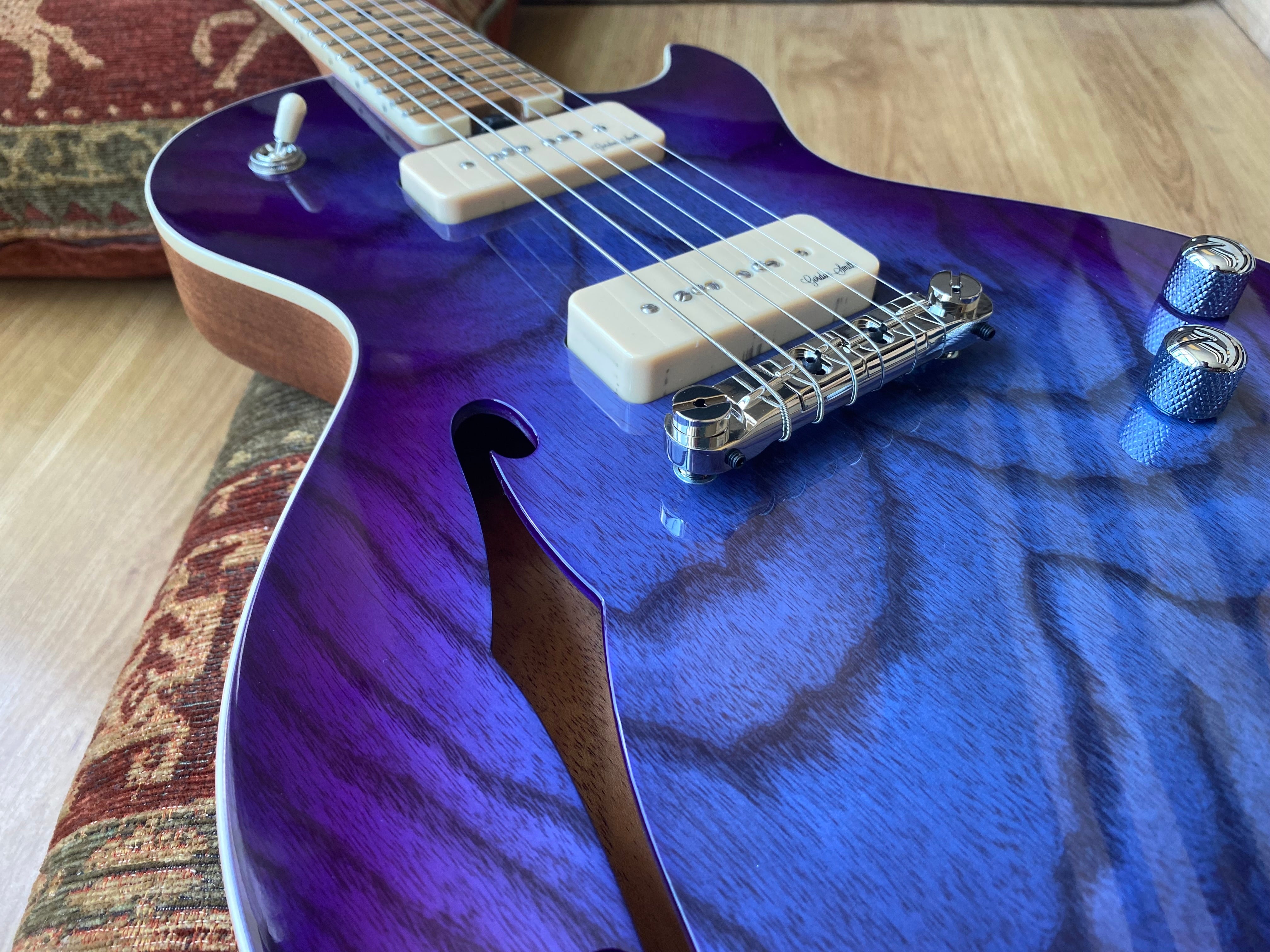 Gordon Smith GS Deluxe Semi Solid 60 Swamp Ash Top Custom Blueberry Burst, Electric Guitar for sale at Richards Guitars.