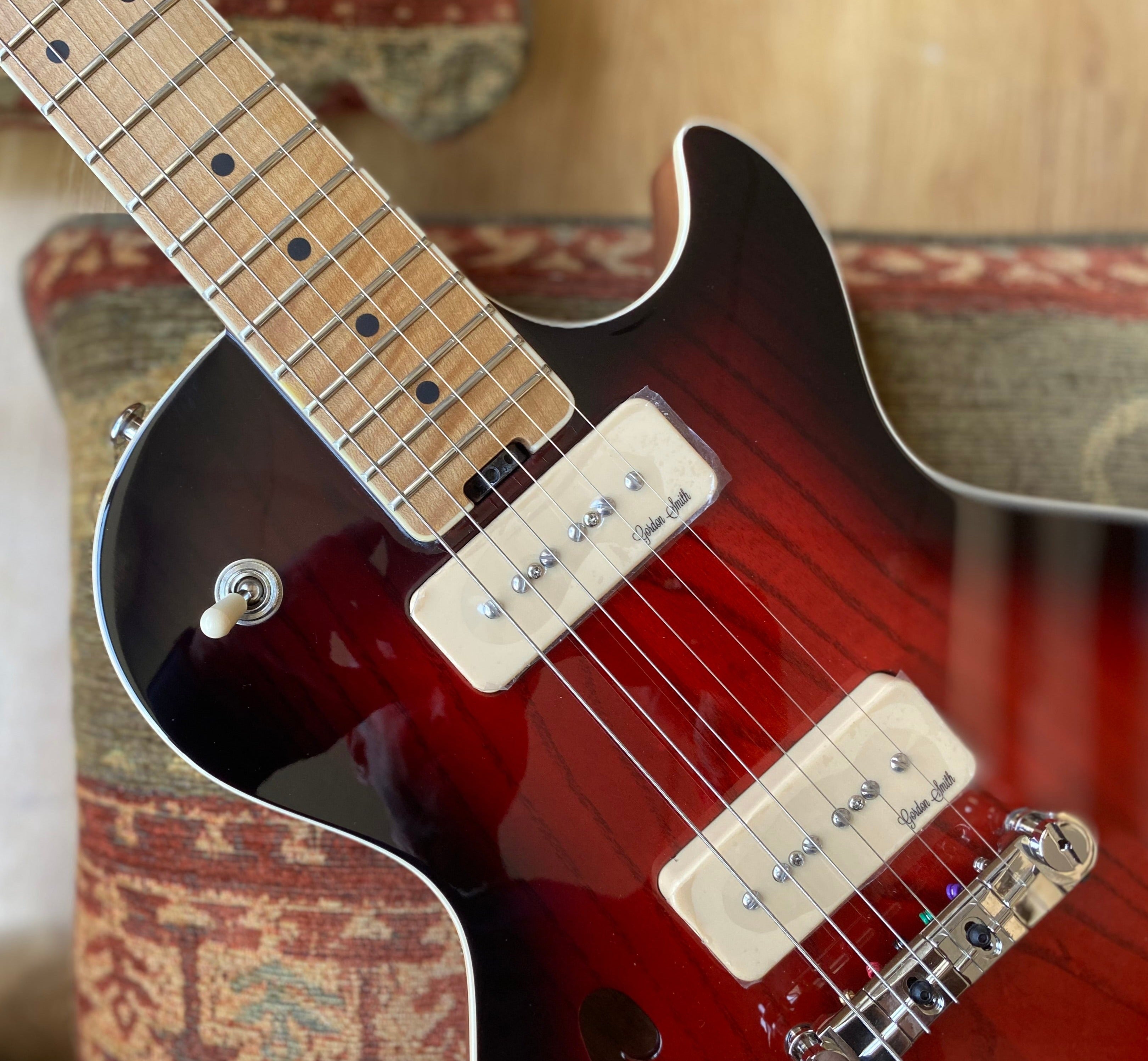 Gordon Smith GS Deluxe Semi Solid 60 Swamp Ash Top Custom Strawberry Burst, Electric Guitar for sale at Richards Guitars.