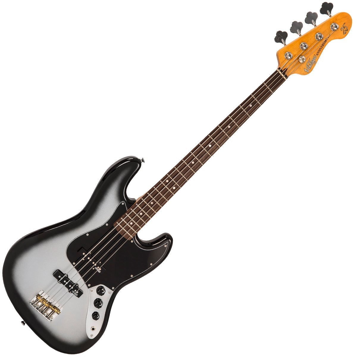 Vintage 25th Anniversary Series VJ74 Edition 2 Bass ~ Silver Burst, Electric Guitar for sale at Richards Guitars.