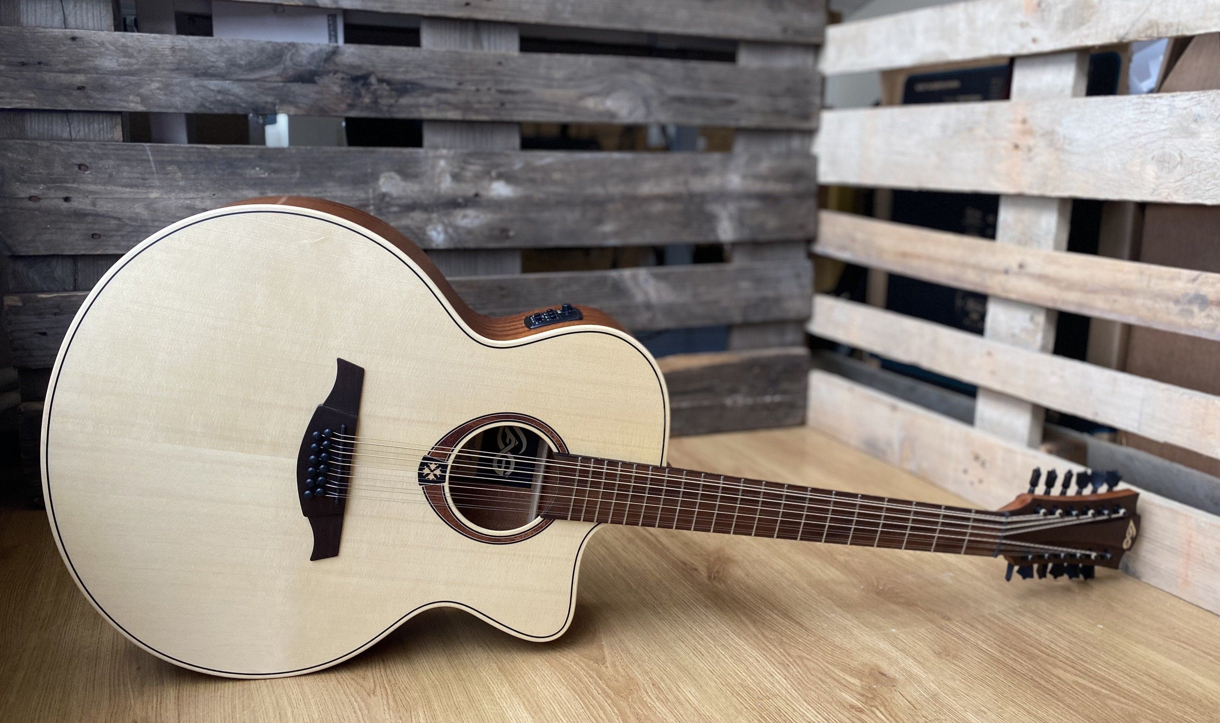 LAG T177 J12CE  Jumbo Cutaway Electro Acoustic 12 String Guitar - Gorgeous!, Electro Acoustic Guitar for sale at Richards Guitars.