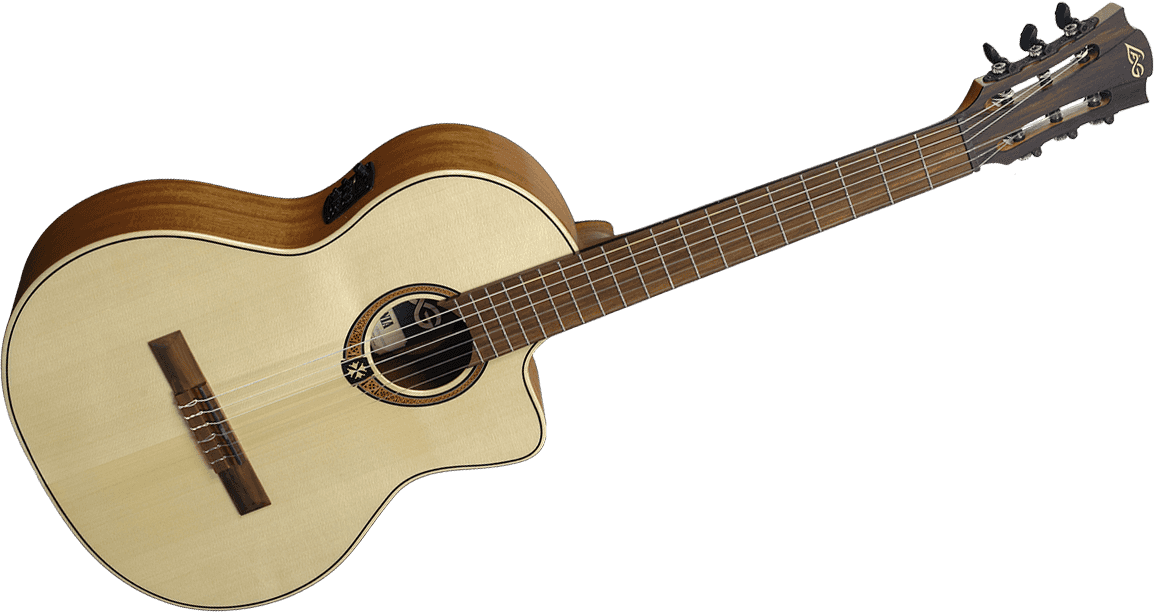 LAG OCCITANIA 88 OC88CE SPRUCE CLASSICAL CUTAWAY ELECTROACOUSTIC, Electro Nylon Strung Guitar for sale at Richards Guitars.