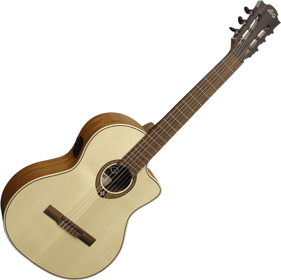 LAG OCCITANIA 88 OC88CE SPRUCE CLASSICAL CUTAWAY ELECTROACOUSTIC, Electro Nylon Strung Guitar for sale at Richards Guitars.