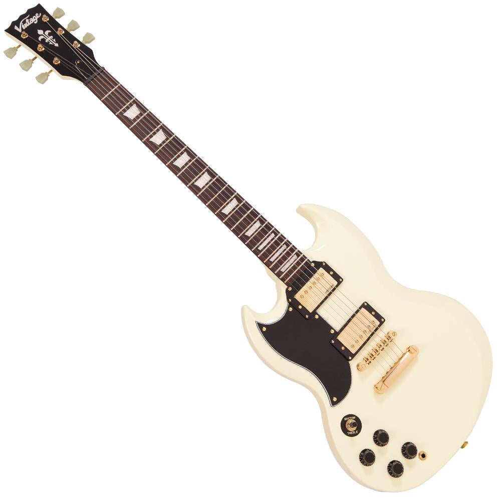 Vintage VS6 Reissued Electric Guitar ~ Left Hand Vintage White/Gold Hardware, Electric Guitar for sale at Richards Guitars.