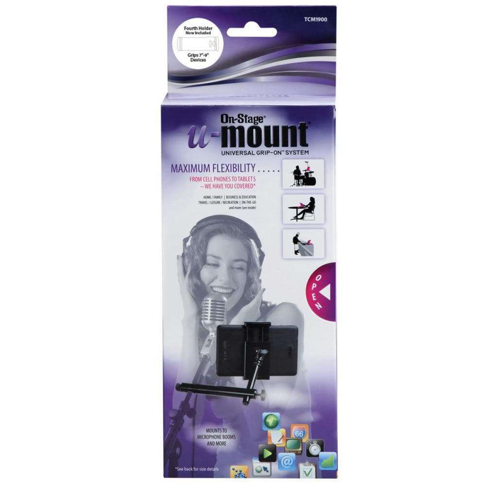 On-Stage Postage Grip-On Universal Device Holder with u-mount Mounting, for sale at Richards Guitars.