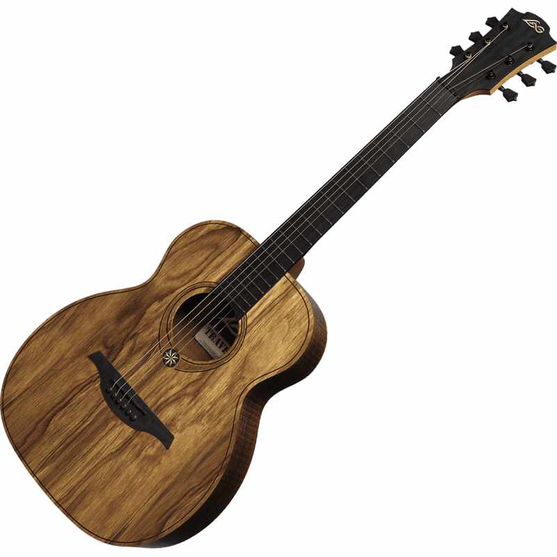 Lag TRAVEL-PBS Pine Branko Wood Sauvage Highlights, Travel Guitar for sale at Richards Guitars.