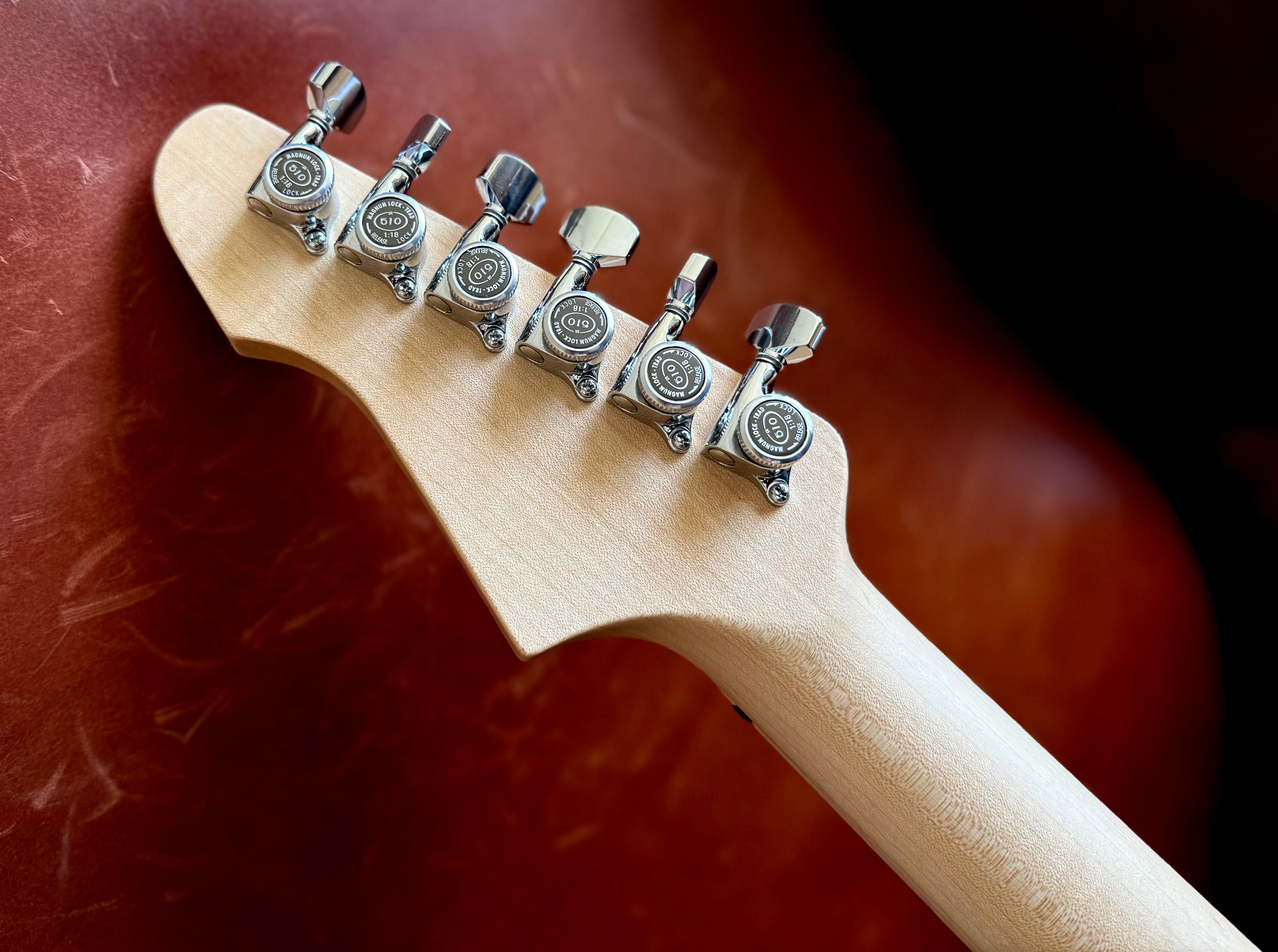 Valiant Mercury Burgundy Red w' 1 Piece Body & Stainless Steel Frets