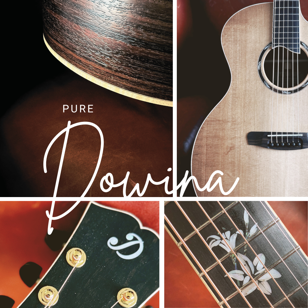 Dowina Rosewood Exquisite Custom w' Flame Maple Bindings & Japanese Cherry Inlays