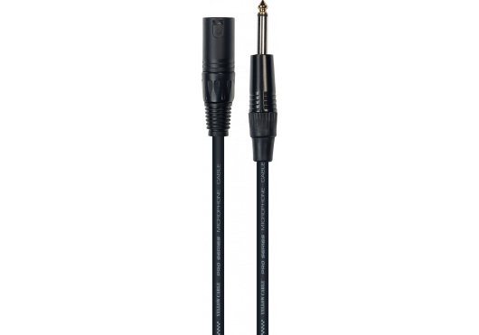 GA202 Black OD6mm Microphone Cable Jack, Male mono / XLR male 5m