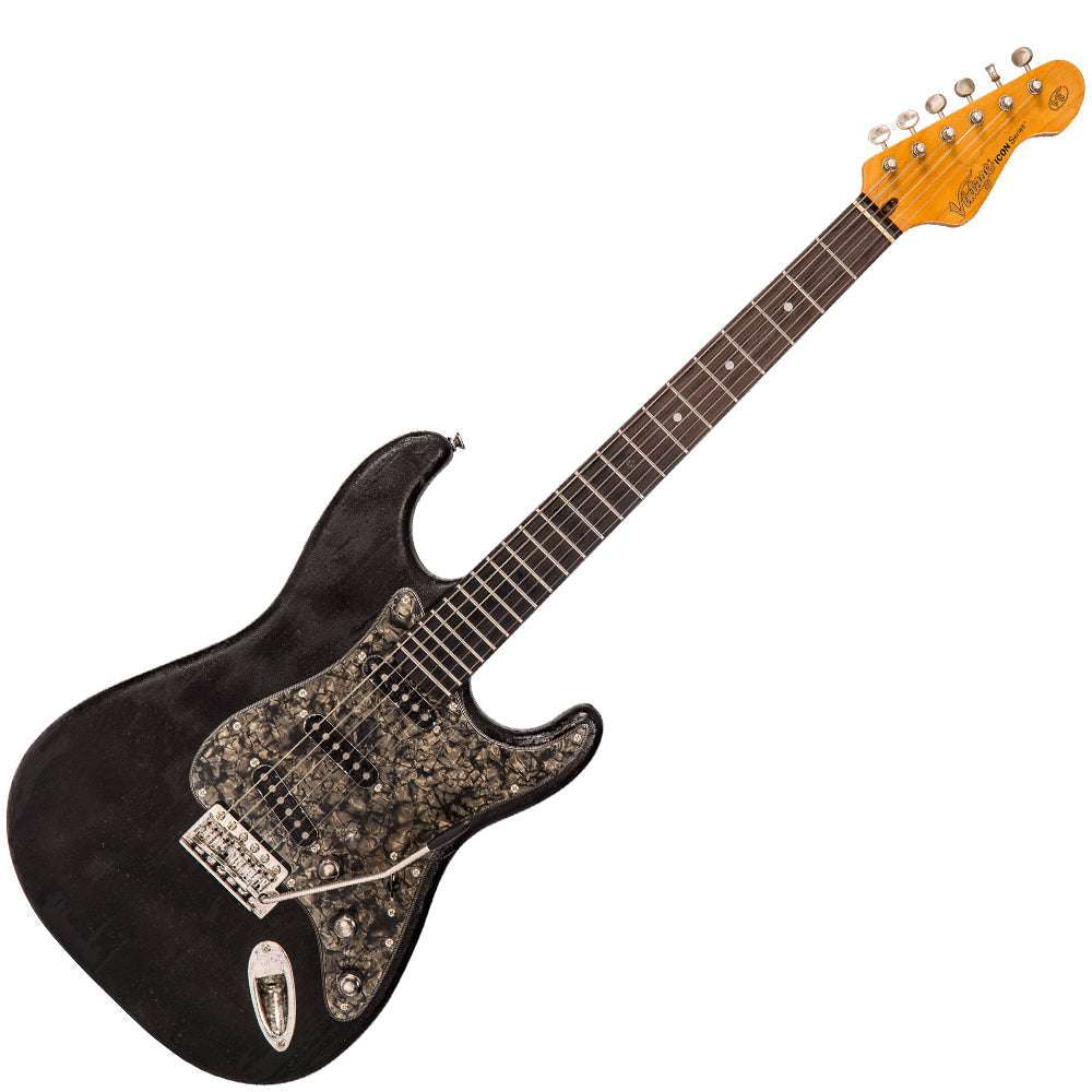 IN BUILD: - Vintage V6 ProShop Unique ~ Boulevard Black Fire, Electric Guitar for sale at Richards Guitars.