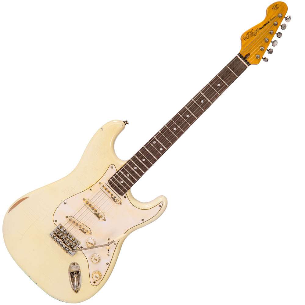 IN BUILD: - Vintage V6 ProShop Unique ~ Vintage White, Electric Guitar for sale at Richards Guitars.