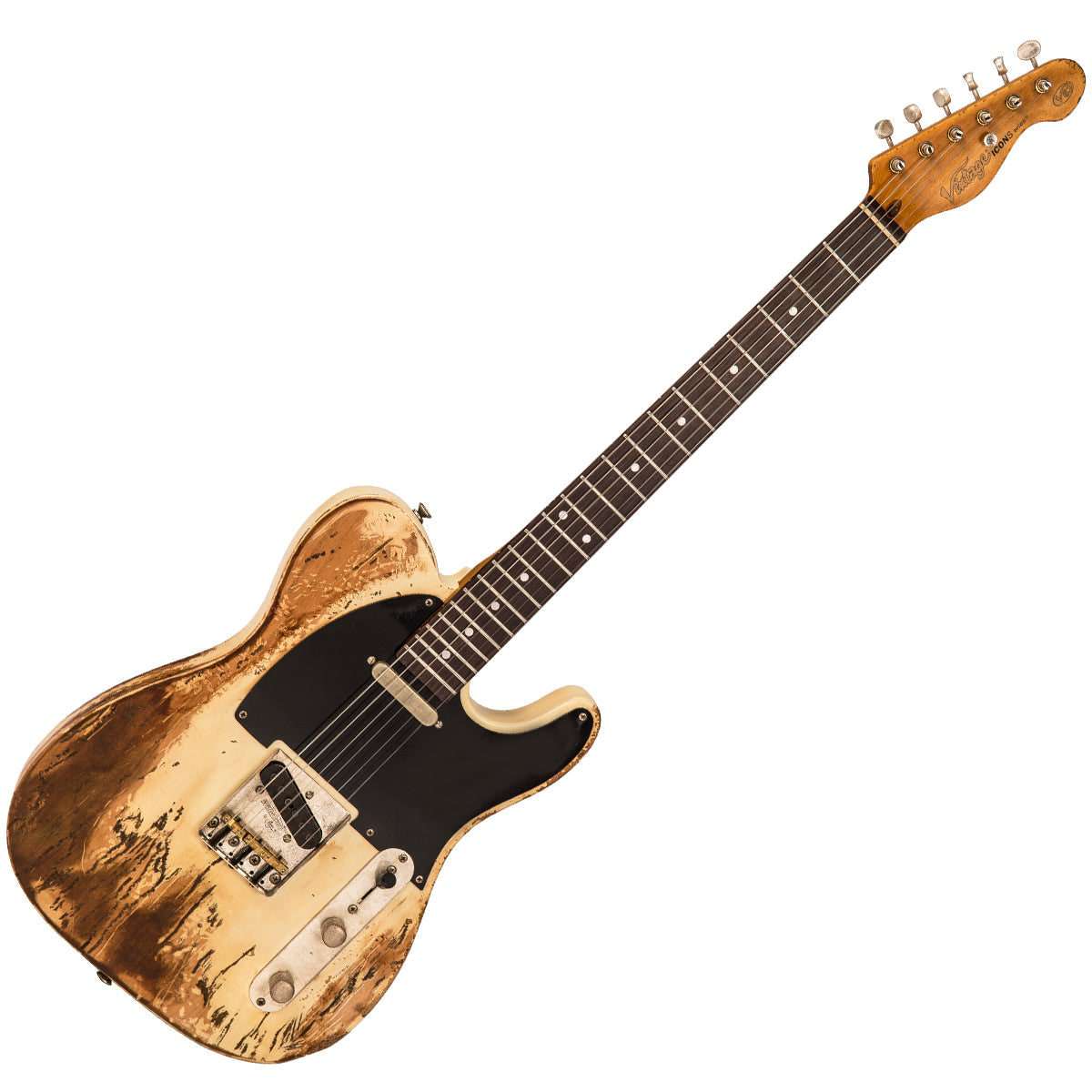 IN BUILD: - Vintage V62 ProShop Unique ~ Blonde Heavy Relic, Electric Guitar for sale at Richards Guitars.