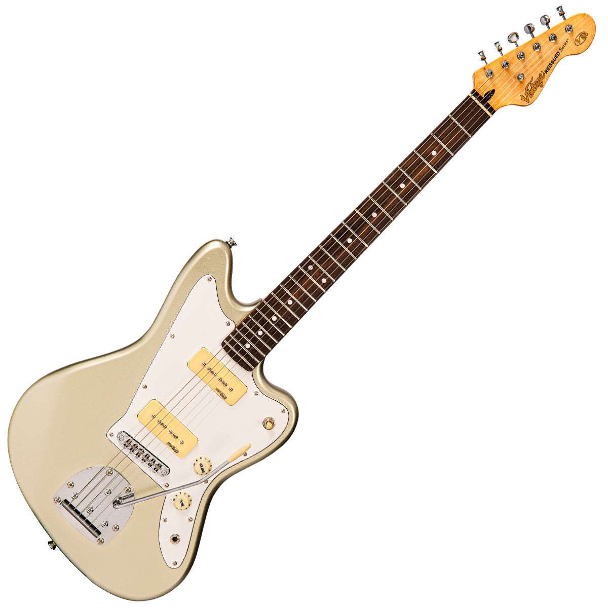 IN BUILD: - Vintage V65 ProShop Unique ~ Inca Silver Metallic, Electric Guitar for sale at Richards Guitars.