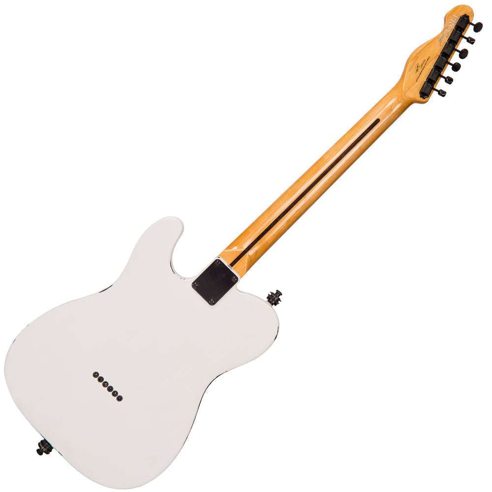 IN BUILD: - Vintage V75 ProShop Unique ~ Arctic White Matt, Electric Guitar for sale at Richards Guitars.