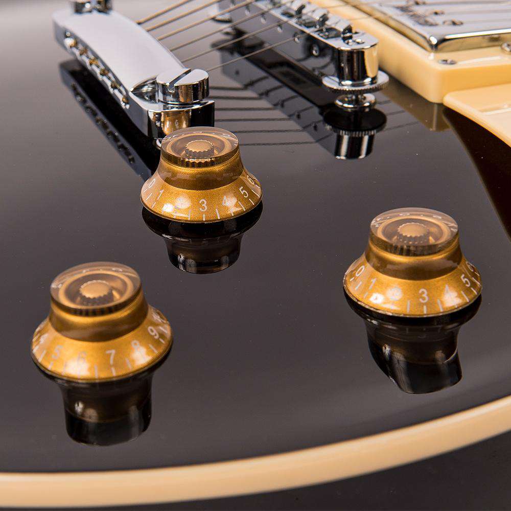 Vintage V100BLK ReIssued Electric Guitar ~ Boulevard Black, Electric Guitar for sale at Richards Guitars.