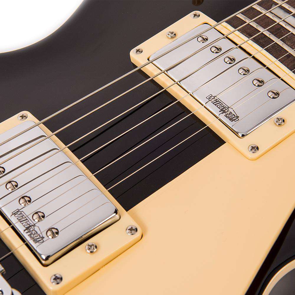 Vintage V100BLK ReIssued Electric Guitar ~ Boulevard Black, Electric Guitar for sale at Richards Guitars.