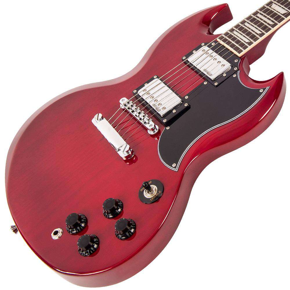 Vintage VS6 ReIssued Electric Guitar ~ Cherry Red, Electric Guitar for sale at Richards Guitars.