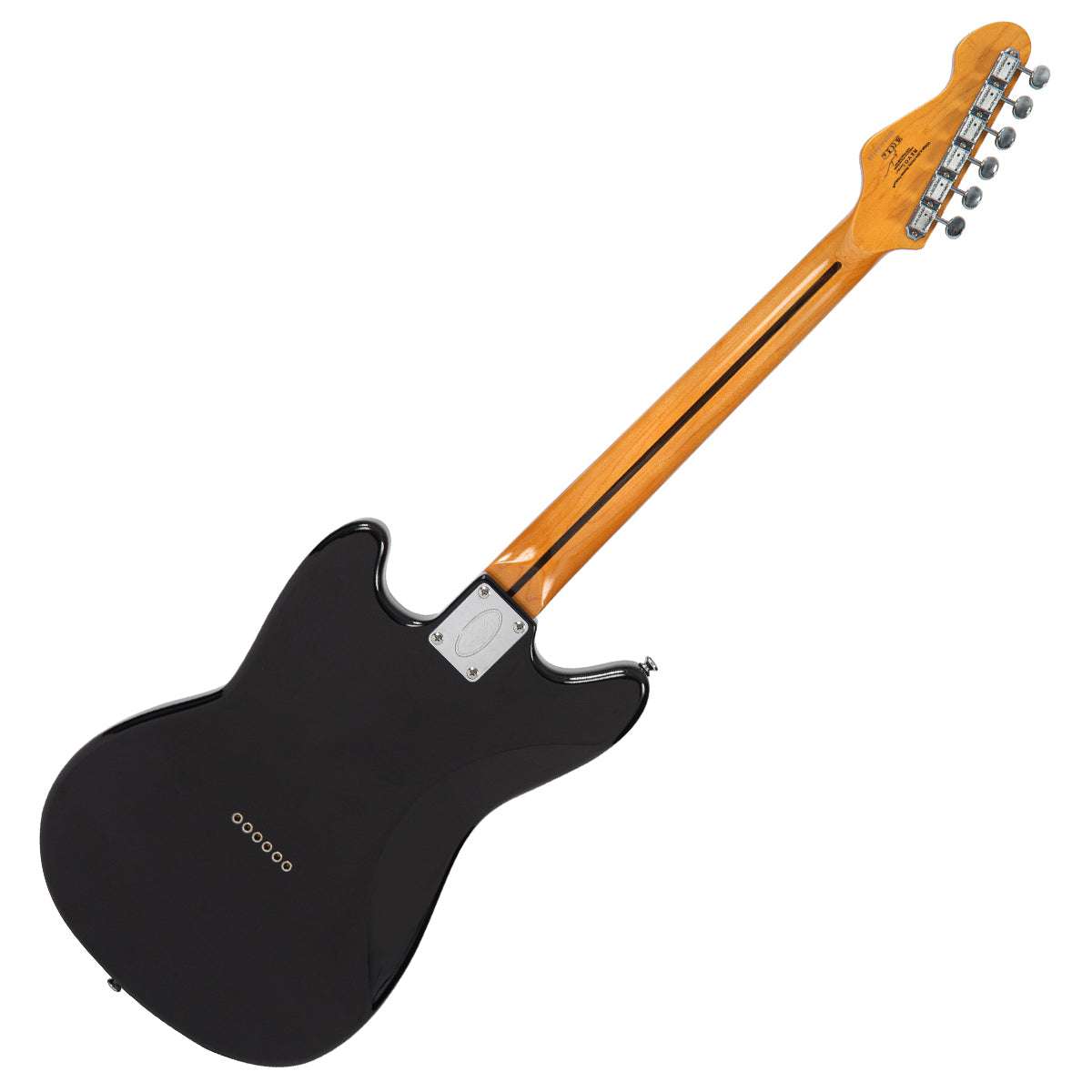 Vintage REVO Series 'Colt HH Twin Hardtail' Electric Guitar ~ Boulevard Black, Electric Guitar for sale at Richards Guitars.