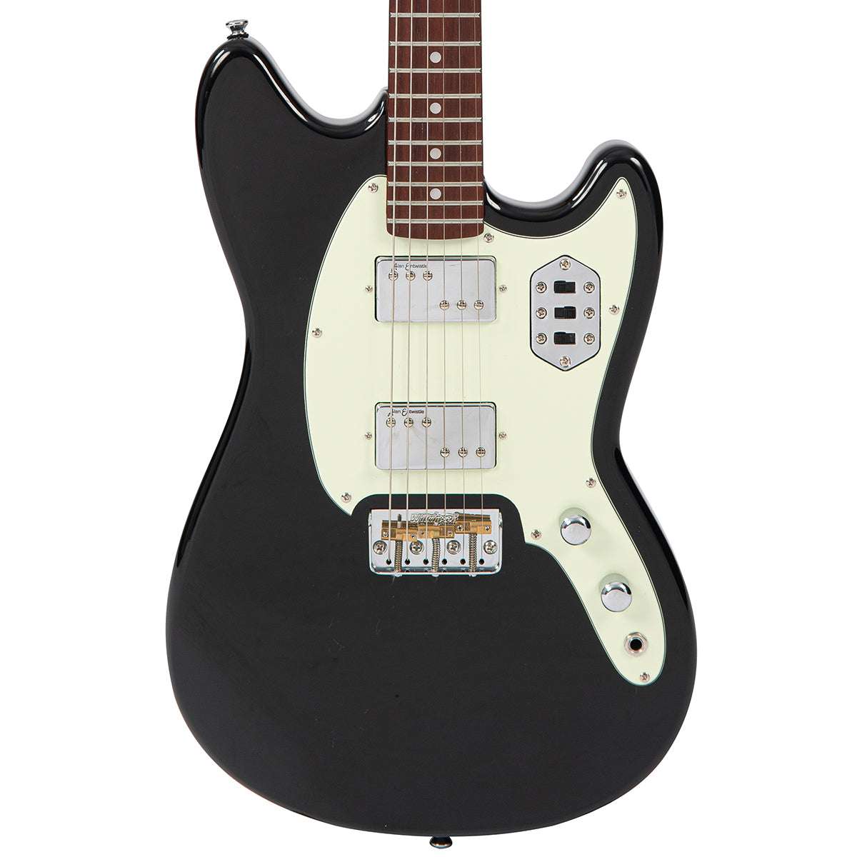 Vintage REVO Series 'Colt HH Twin Hardtail' Electric Guitar ~ Boulevard Black, Electric Guitar for sale at Richards Guitars.