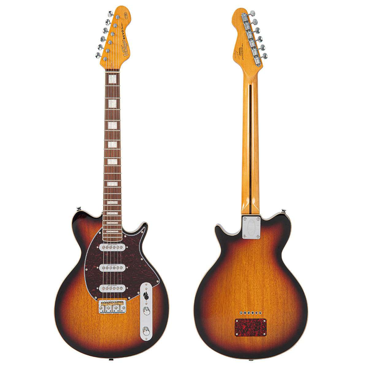 Vintage REVO Series 'Vision' Electric Guitar ~ Two Tone Sunburst, Electric Guitar for sale at Richards Guitars.