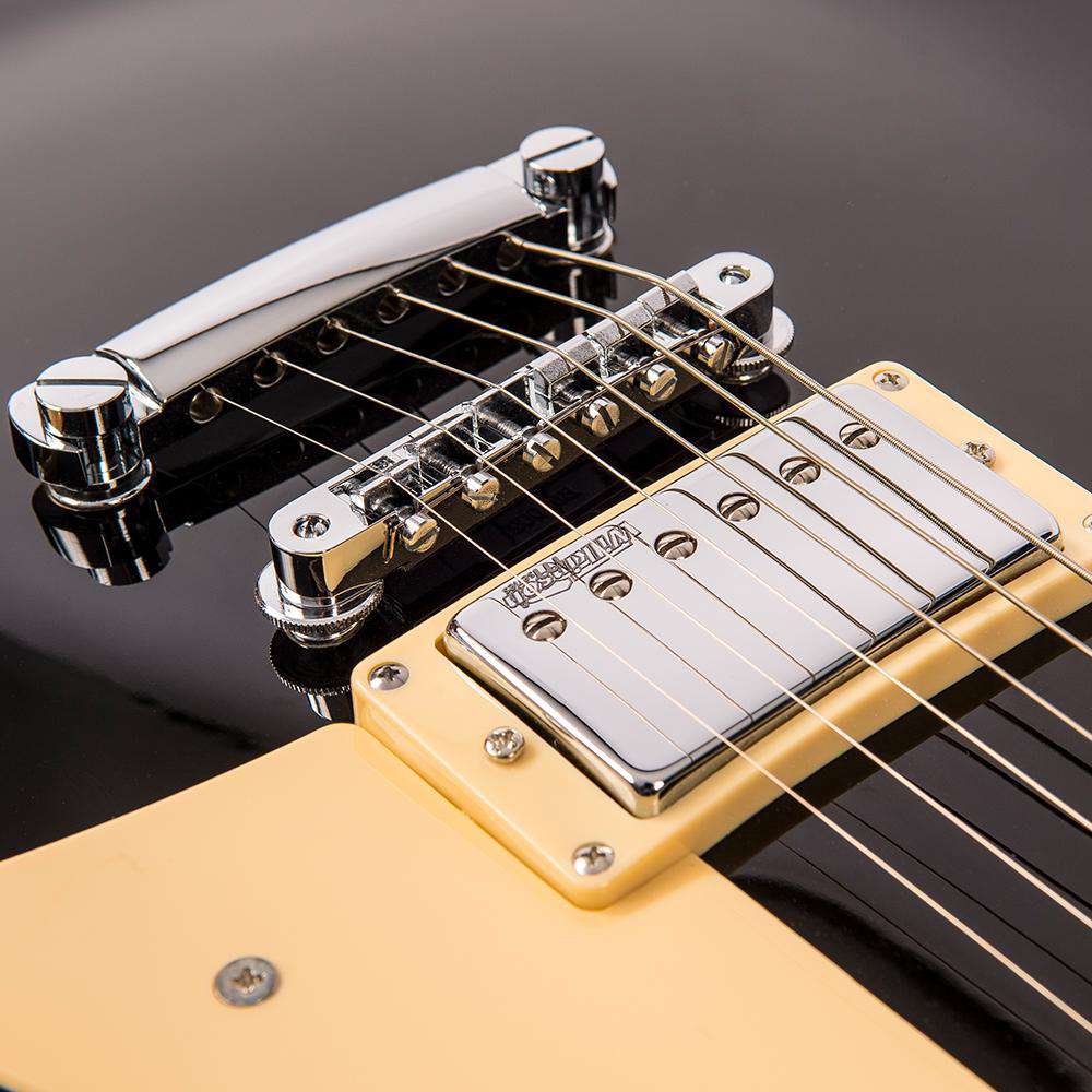 Vintage V100BLK ReIssued Electric Guitar ~ Boulevard Black, Electric Guitar for sale at Richards Guitars.