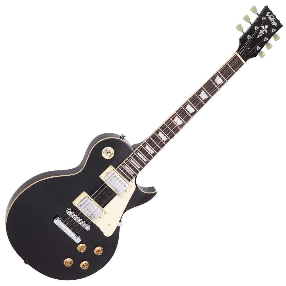 Vintage V100BLK ReIssued Electric Guitar ~ Boulevard Black, Electric Guitar for sale at Richards Guitars.