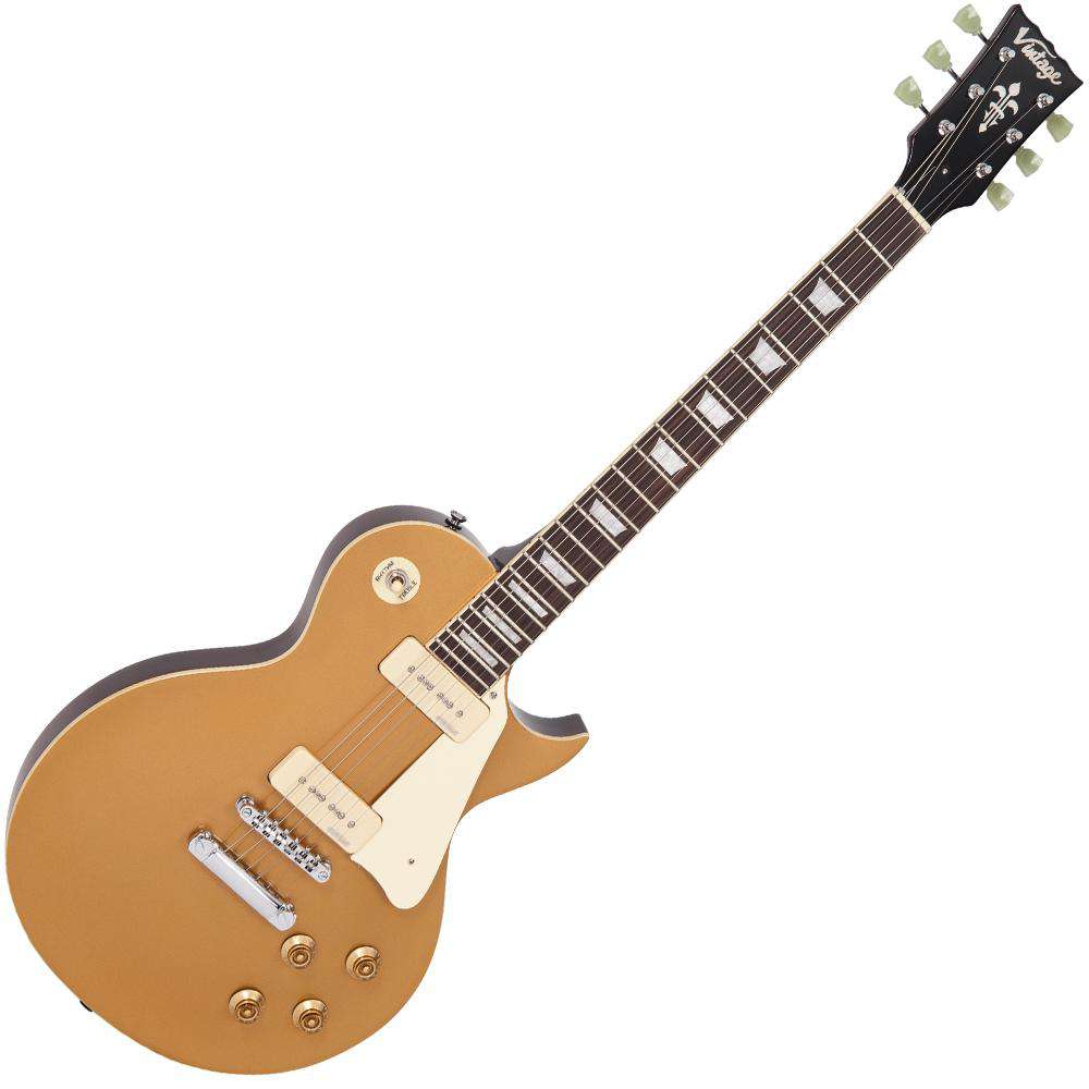 Vintage V100 GT ReIssued Electric Guitar ~ Gold Top, Electric Guitar for sale at Richards Guitars.