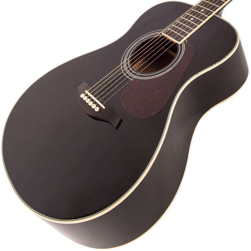 Vintage V300 Acoustic Folk Guitar ~ Black, Acoustic Guitar for sale at Richards Guitars.